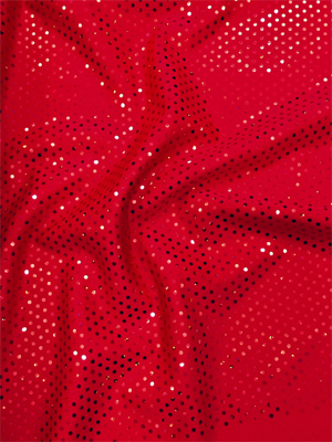 Baby Flittered Lycra material - ROSSO